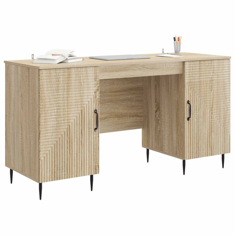 vidaXL Γραφείο Sonoma Δρυς 142,5 x 50 x 75 εκ. Επεξεργασμένο Ξύλο