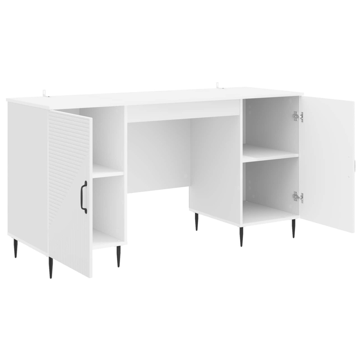 vidaXL Γραφείο Γυαλιστερό Λευκό 142,5 x 50 x 75 εκ. Επεξεργασμένο Ξύλο