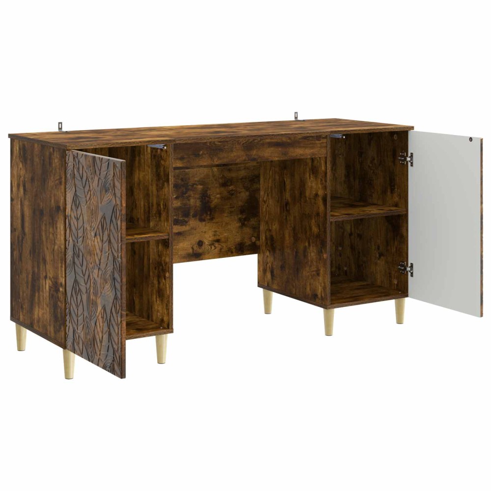 vidaXL Γραφείο Καπνισμένο Ξύλο Δρυός 142,5 x 50 x 75 εκ.