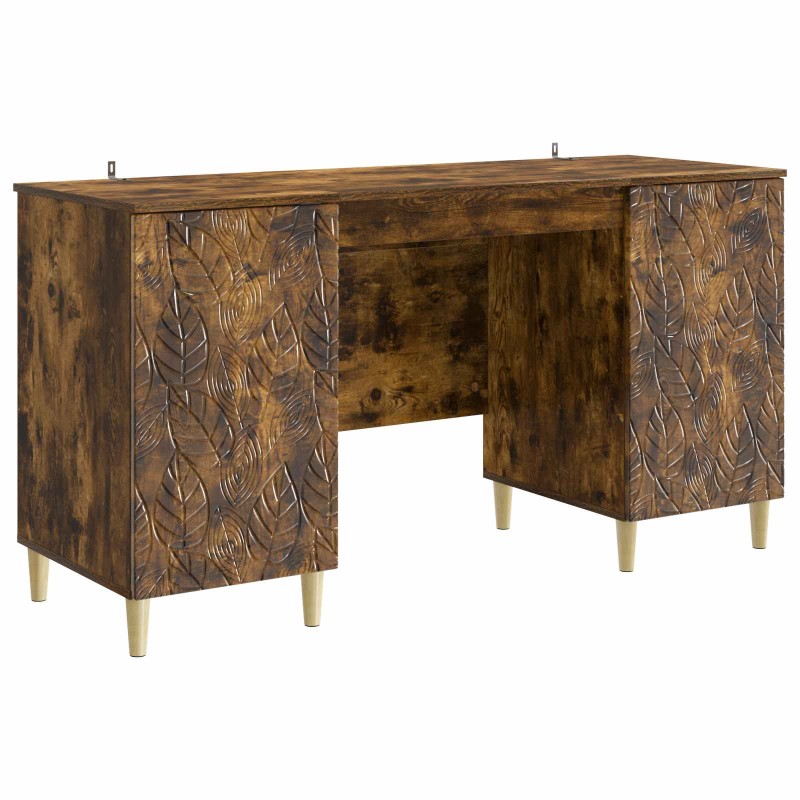 vidaXL Γραφείο Καπνισμένο Ξύλο Δρυός 142,5 x 50 x 75 εκ.