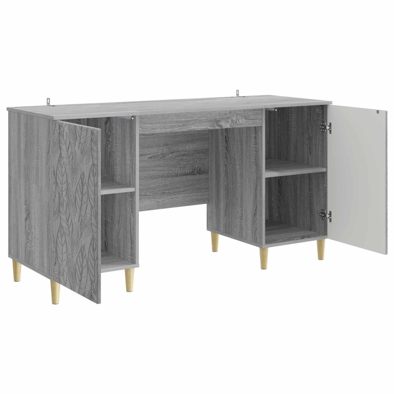 vidaXL Γραφείο Γκρι Sonoma 142,5 x 50 x 75 εκ. Επεξεργασμένο Ξύλο