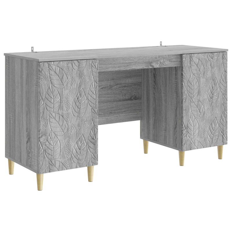 vidaXL Γραφείο Γκρι Sonoma 142,5 x 50 x 75 εκ. Επεξεργασμένο Ξύλο