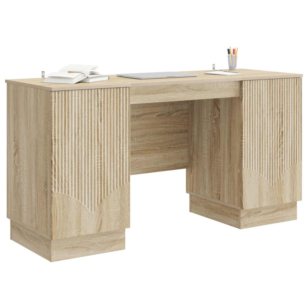 vidaXL Γραφείο Sonoma Δρυς 142,5 x 50 x 75 εκ. Επεξεργασμένο Ξύλο