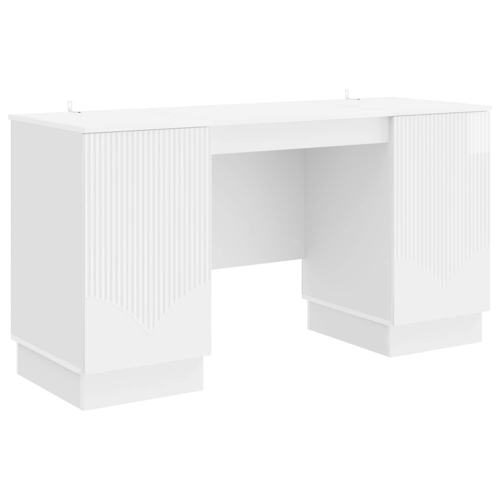 vidaXL Γραφείο Γυαλιστερό Λευκό 142,5 x 50 x 75 εκ. Επεξεργασμένο Ξύλο