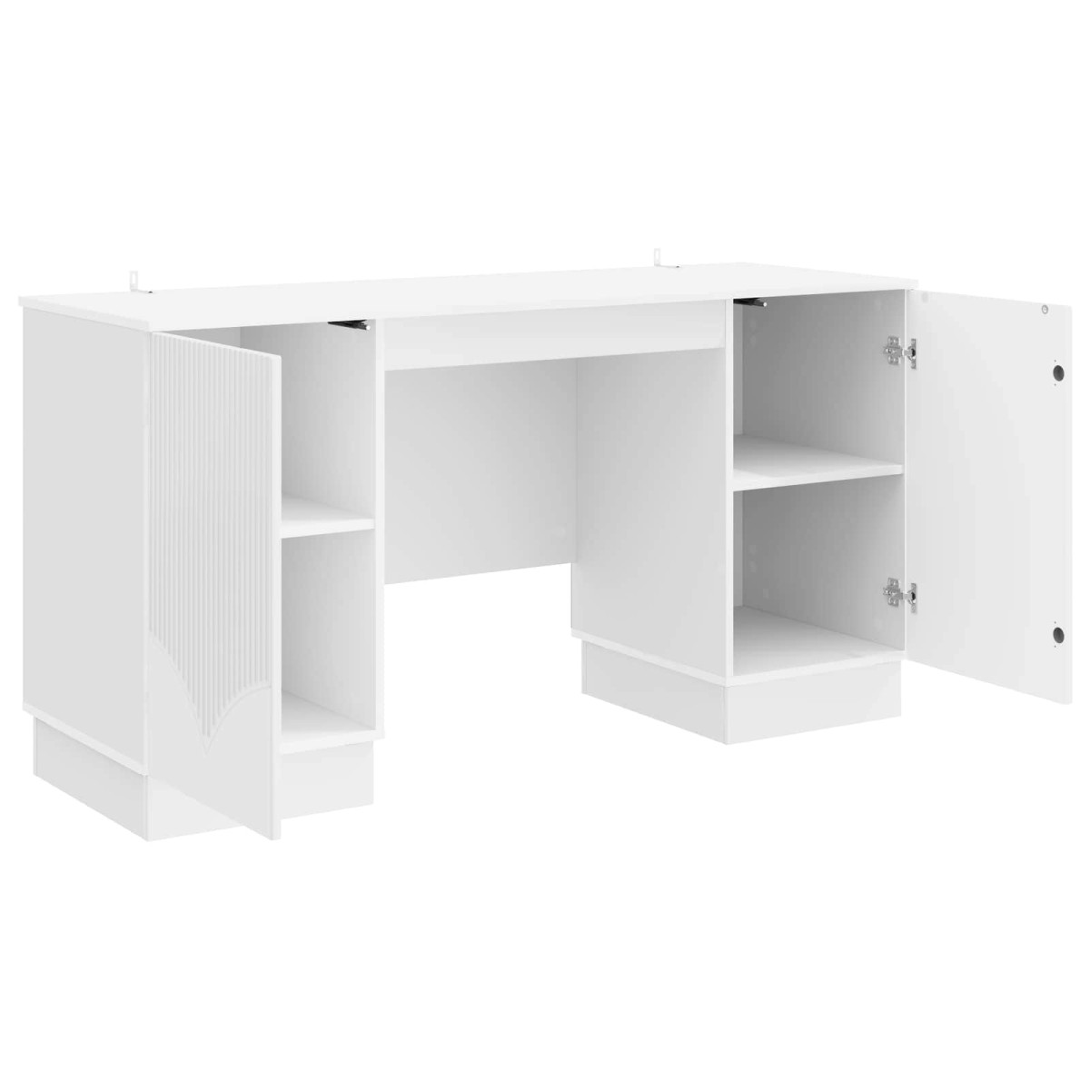 vidaXL Γραφείο Γυαλιστερό Λευκό 142,5 x 50 x 75 εκ. Επεξεργασμένο Ξύλο