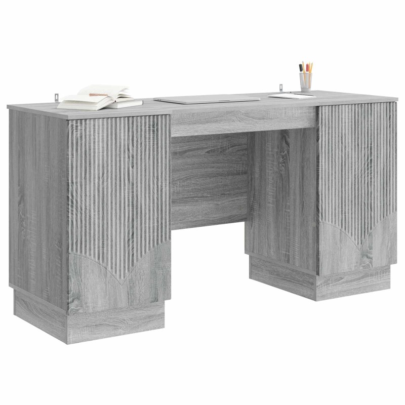 vidaXL Γραφείο Γκρι Sonoma 142,5 x 50 x 75 εκ. Επεξεργασμένο Ξύλο