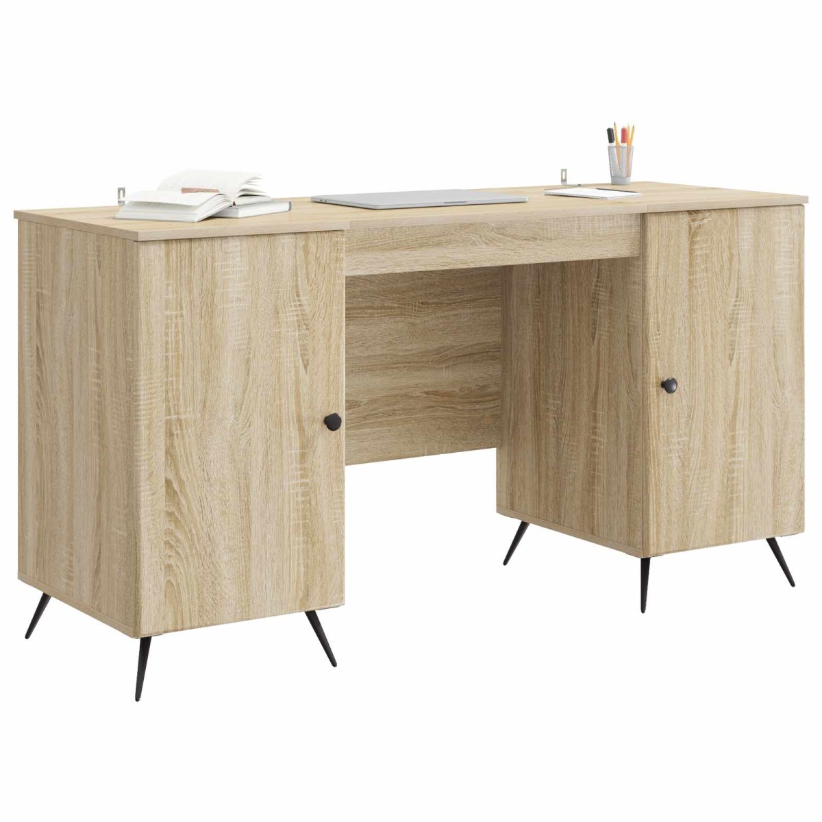 vidaXL Γραφείο Sonoma Δρυς 142,5 x 50 x 75 εκ. Επεξεργασμένο Ξύλο