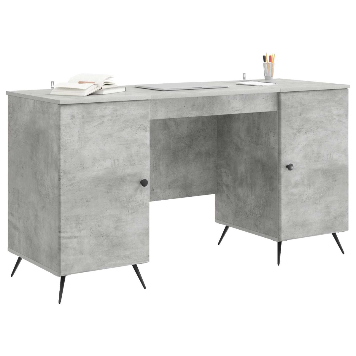 vidaXL Γραφείο Γκρι Σκυροδέματος 142,5 x 50 x 75 εκ.