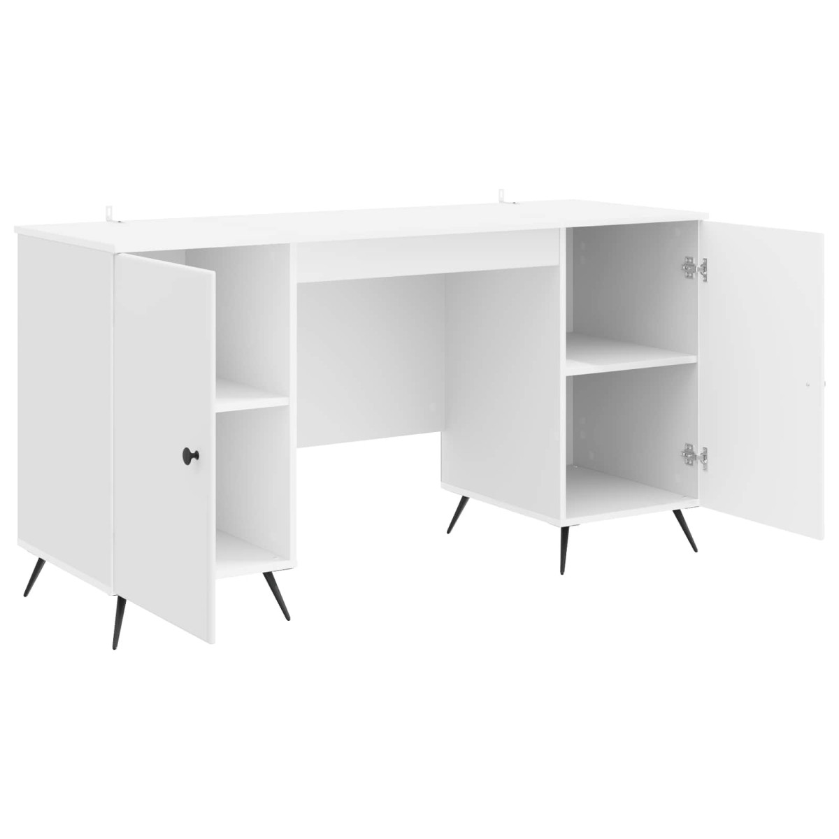 vidaXL Γραφείο Γυαλιστερό Λευκό 142,5 x 50 x 75 εκ. Επεξεργασμένο Ξύλο