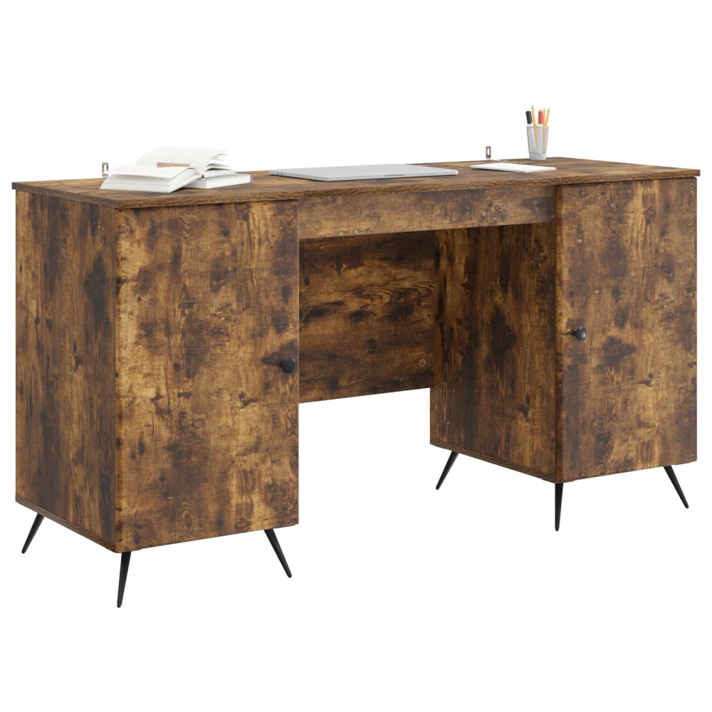 vidaXL Γραφείο Καπνισμένο Ξύλο Δρυός 142,5 x 50 x 75 εκ.