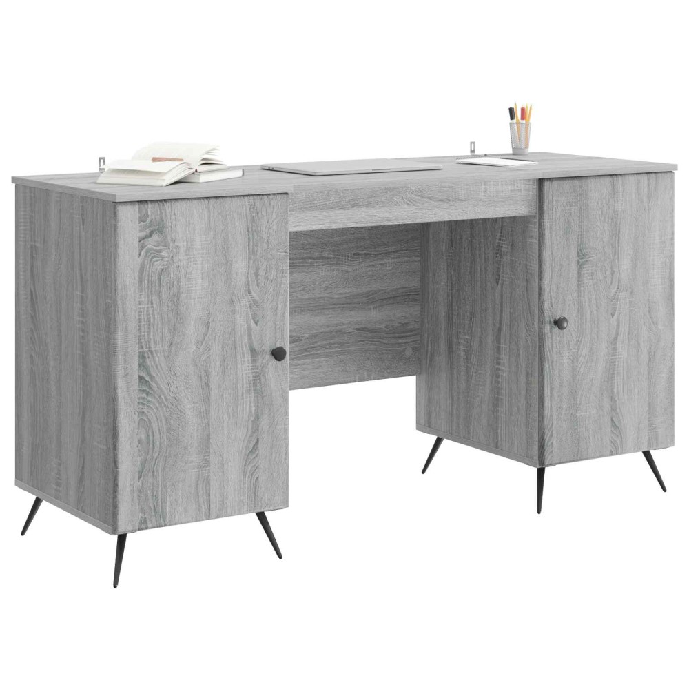vidaXL Γραφείο Γκρι Sonoma 142,5 x 50 x 75 εκ. Επεξεργασμένο Ξύλο