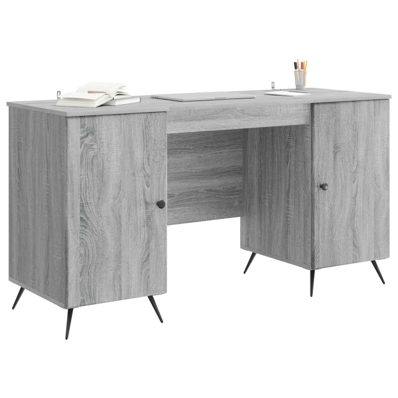 vidaXL Γραφείο Γκρι Sonoma 142,5 x 50 x 75 εκ. Επεξεργασμένο Ξύλο