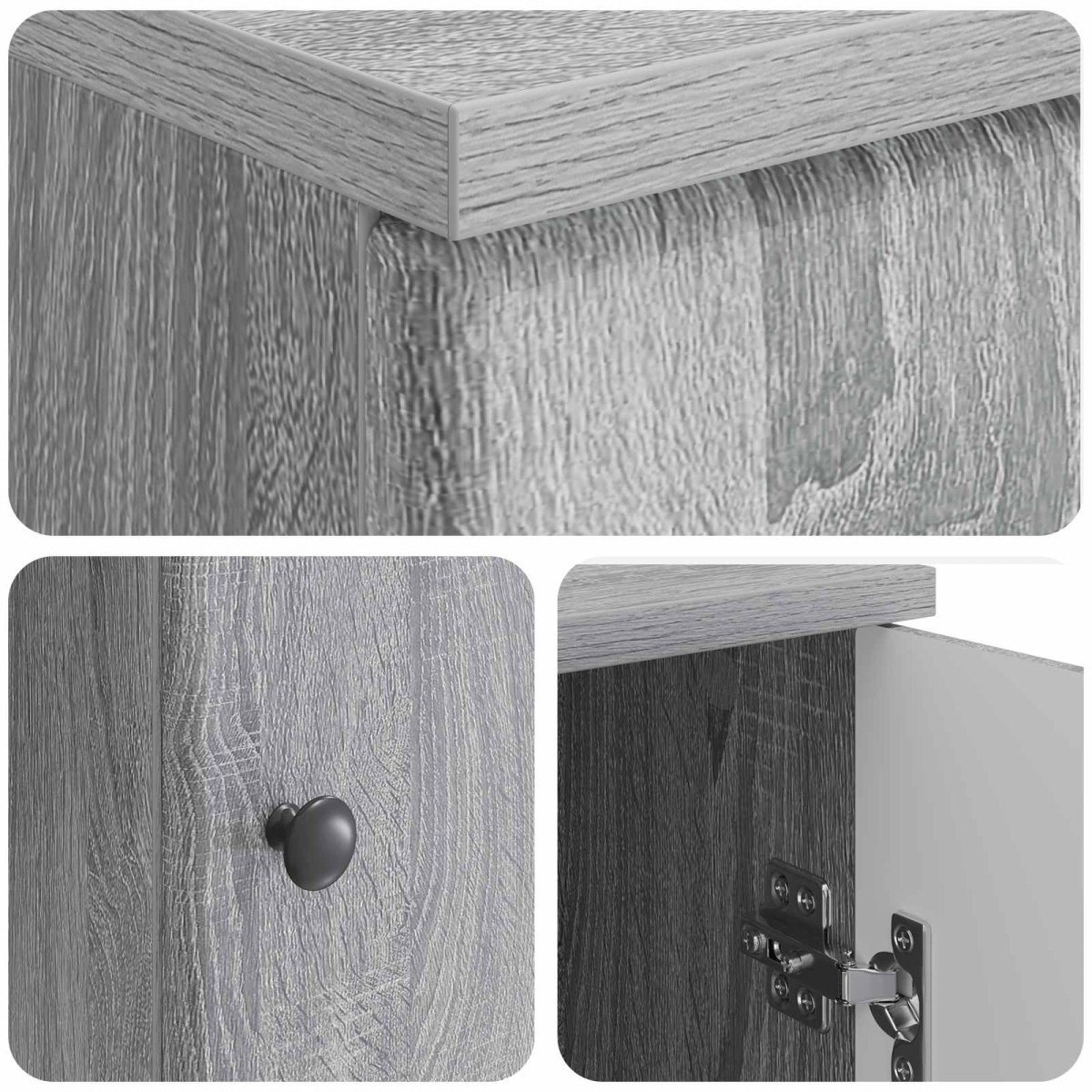vidaXL Γραφείο Γκρι Sonoma 142,5 x 50 x 75 εκ. Επεξεργασμένο Ξύλο