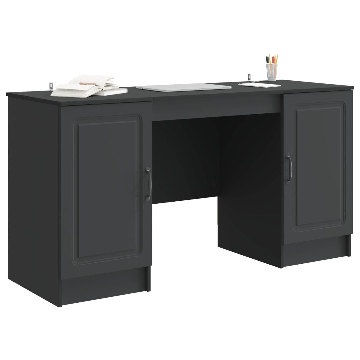 vidaXL Γραφείο Μαύρο 142,5 x 50 x 75 εκ. Επεξεργασμένο Ξύλο