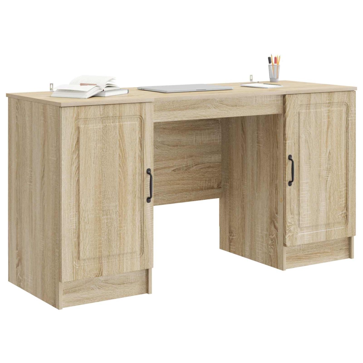 vidaXL Γραφείο Sonoma Δρυς 142,5 x 50 x 75 εκ. Επεξεργασμένο Ξύλο