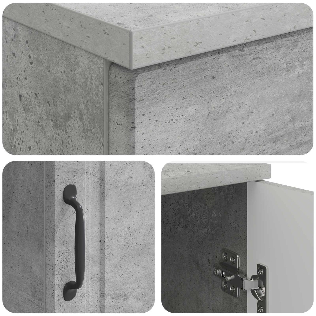 vidaXL Γραφείο Γκρι Σκυροδέματος 142,5 x 50 x 75 εκ.
