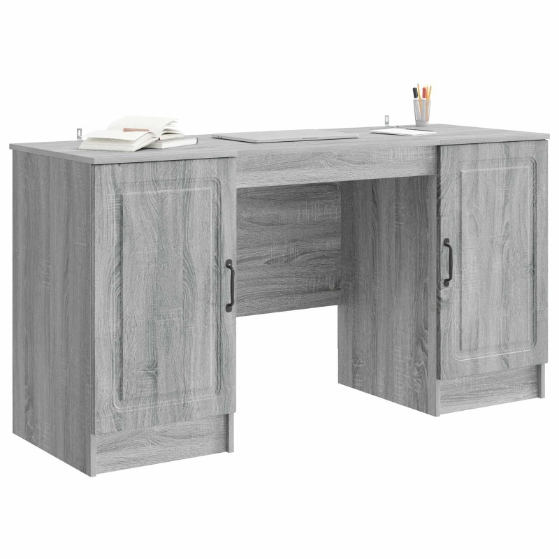 vidaXL Γραφείο Γκρι Sonoma 142,5 x 50 x 75 εκ. Επεξεργασμένο Ξύλο