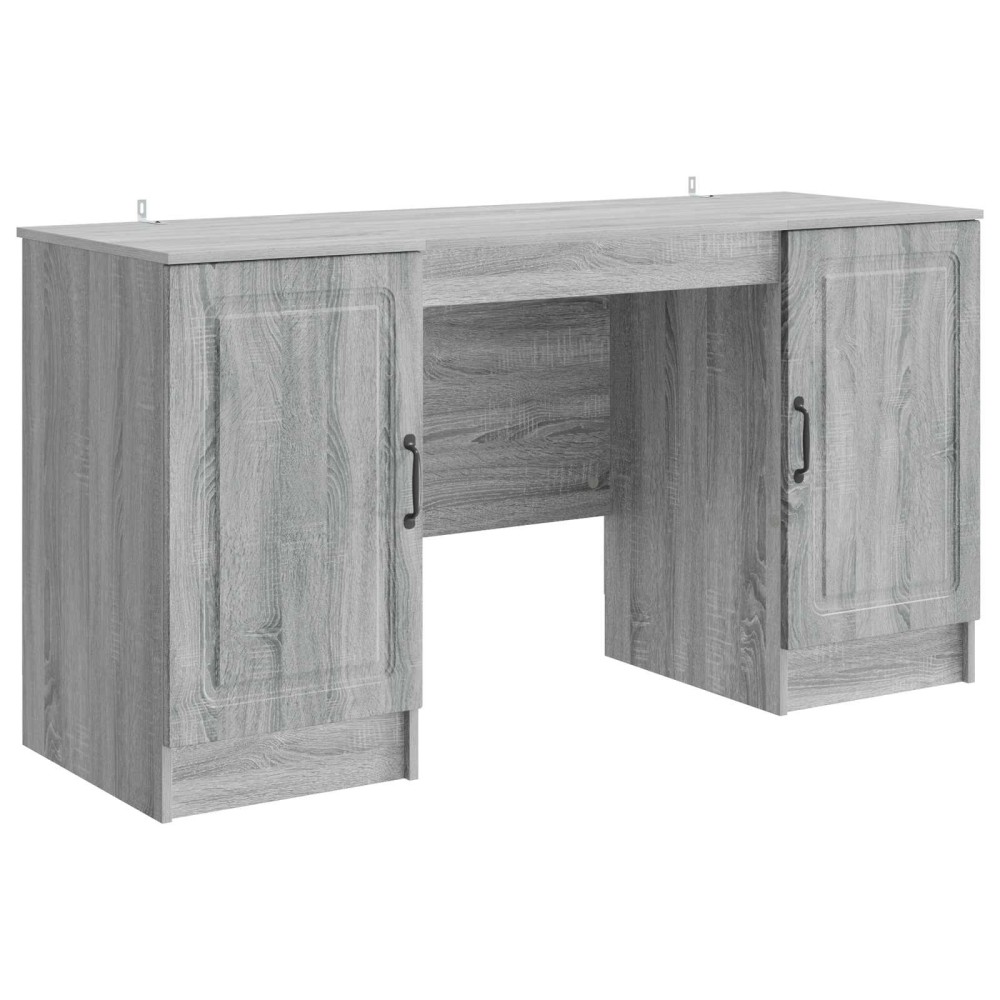 vidaXL Γραφείο Γκρι Sonoma 142,5 x 50 x 75 εκ. Επεξεργασμένο Ξύλο
