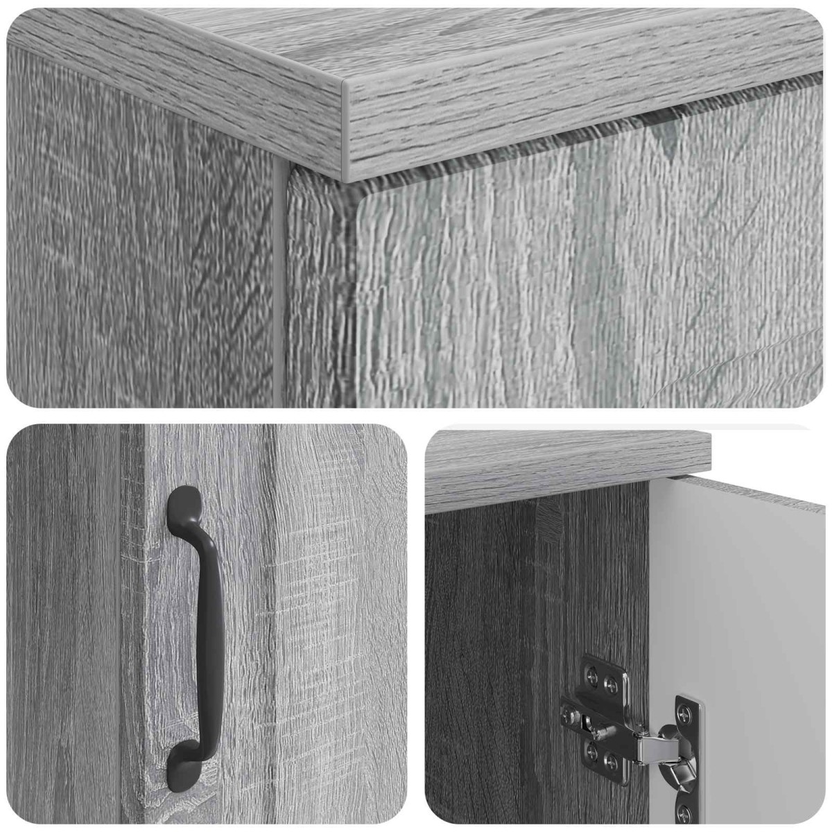 vidaXL Γραφείο Γκρι Sonoma 142,5 x 50 x 75 εκ. Επεξεργασμένο Ξύλο