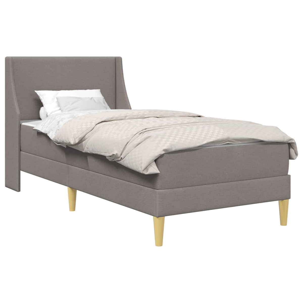 vidaXL Σκελετός κρεβατιού με στρώμα Taupe 80x 200 εκ. Πολυεστέρας