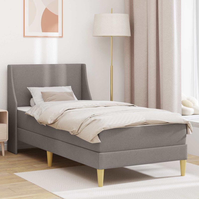 vidaXL Σκελετός κρεβατιού με στρώμα Taupe 80x 200 εκ. Πολυεστέρας