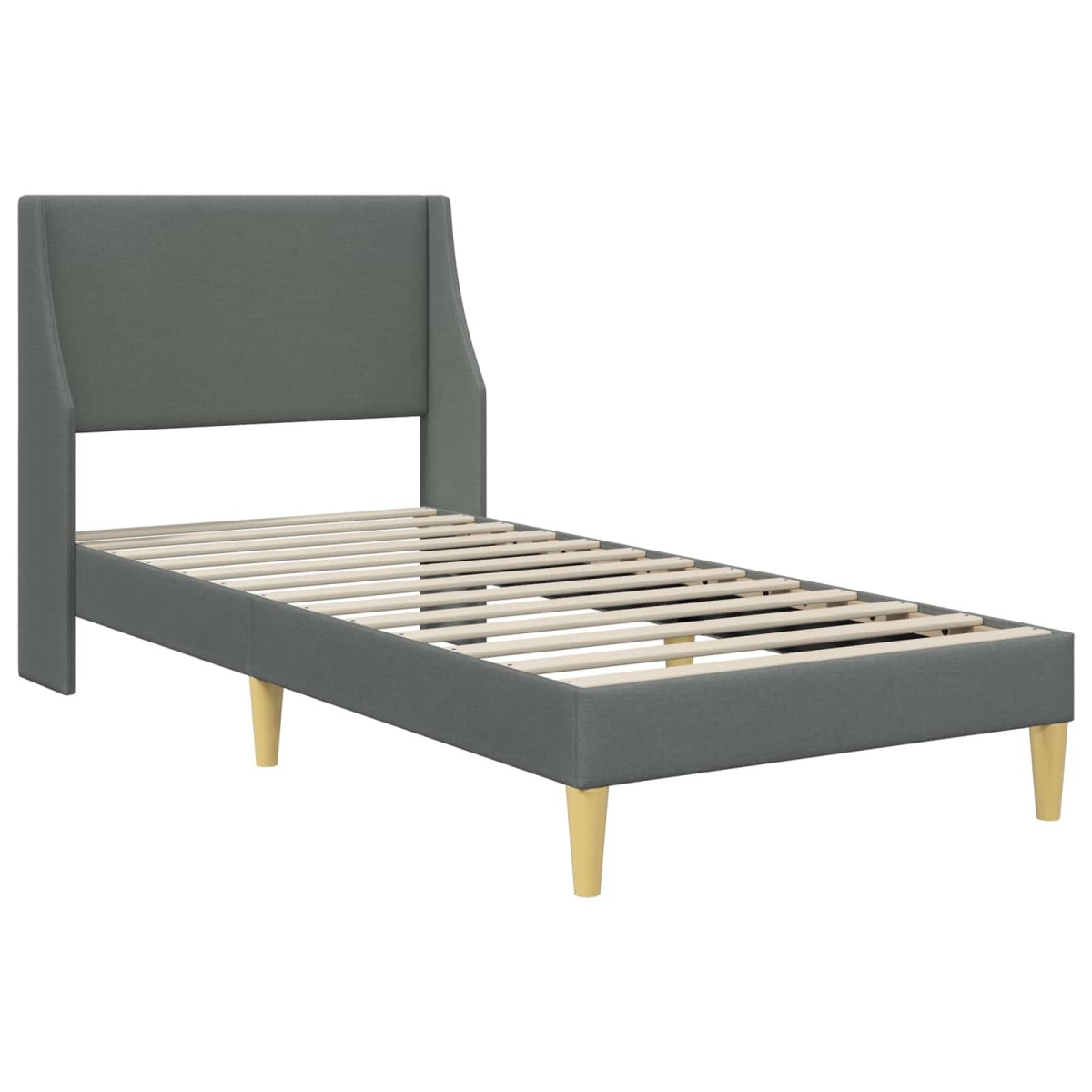 vidaXL Σκελετός κρεβατιού με στρώμα Γκρι 90 x 190 cm Πολυεστέρας