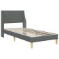 vidaXL Σκελετός κρεβατιού με στρώμα Γκρι 90 x 190 cm Πολυεστέρας