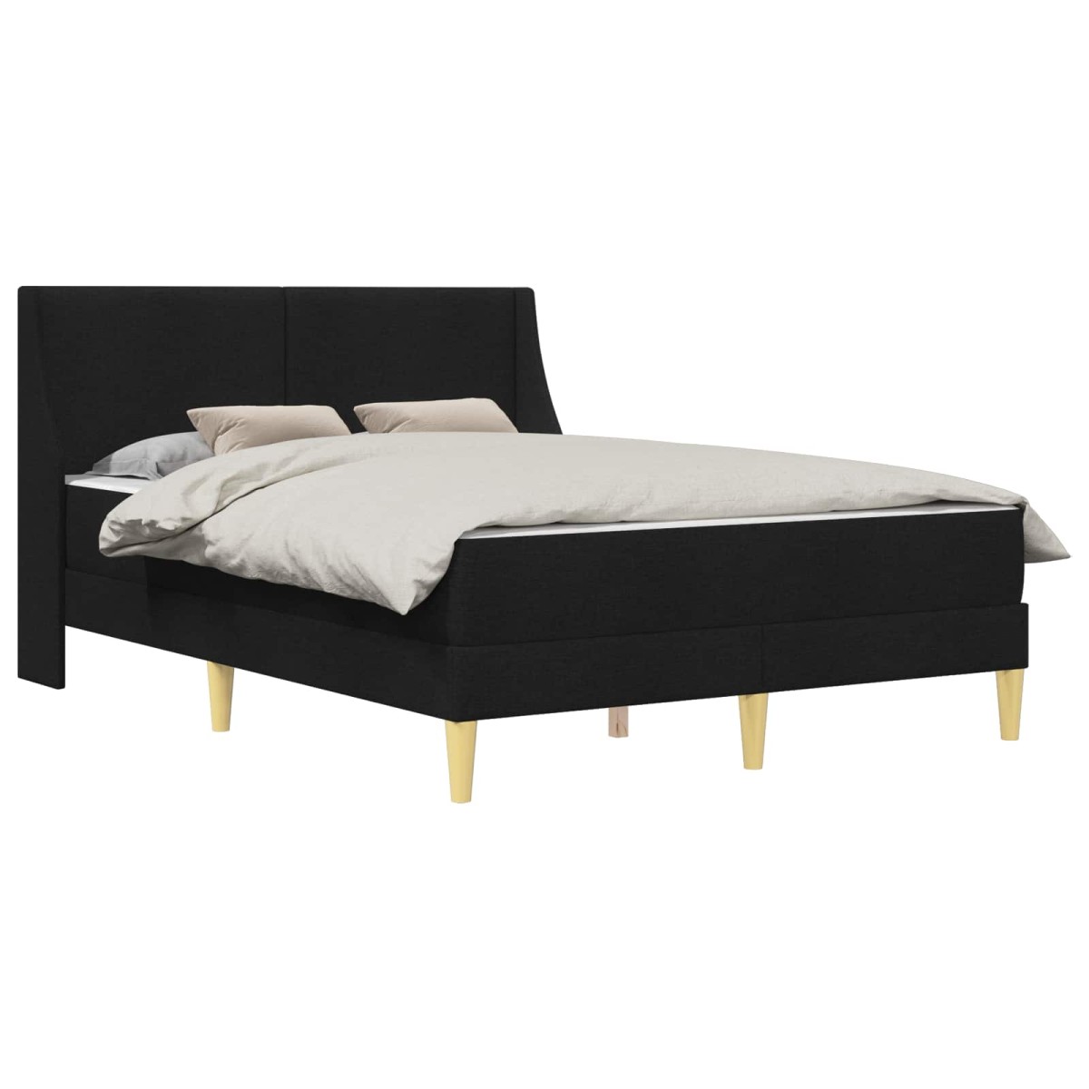 vidaXL Σκελετός κρεβατιού με στρώμα Μαύρο 160 x 200 cm Πολυεστέρας