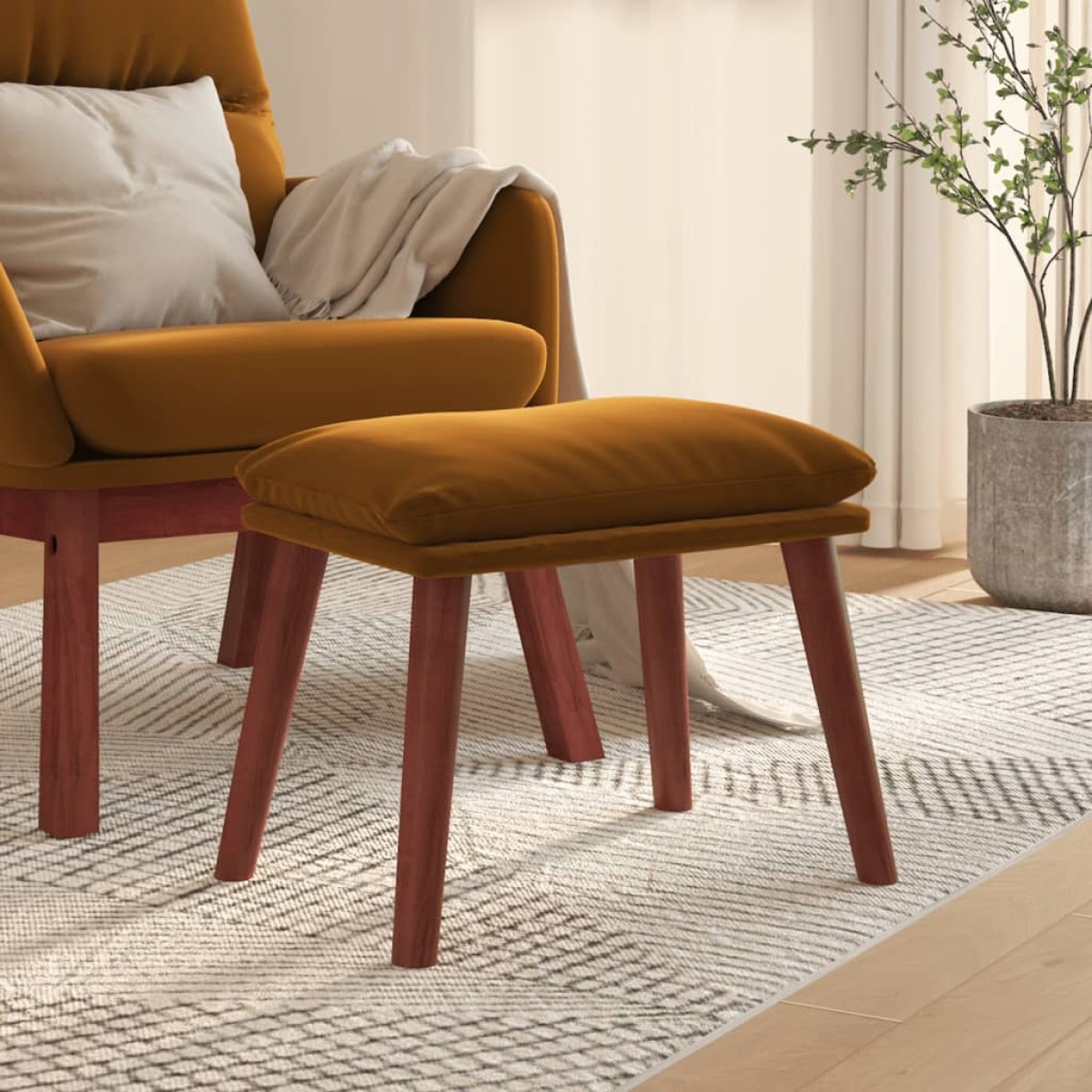 vidaXL Υποπόδιο Καφέ 45x29,5x35 εκ. Βελούδινο