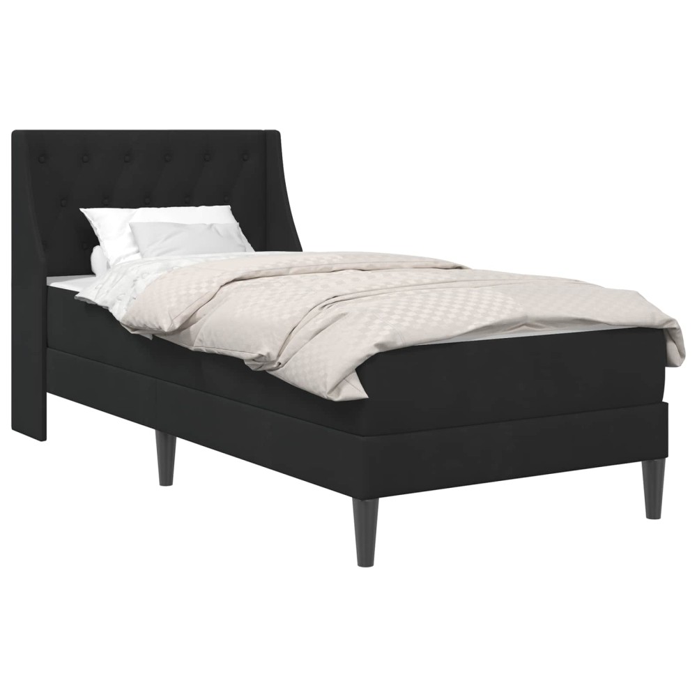 vidaXL Σκελετός κρεβατιού με στρώμα Μαύρο 90 x 190 cm Βελούδο