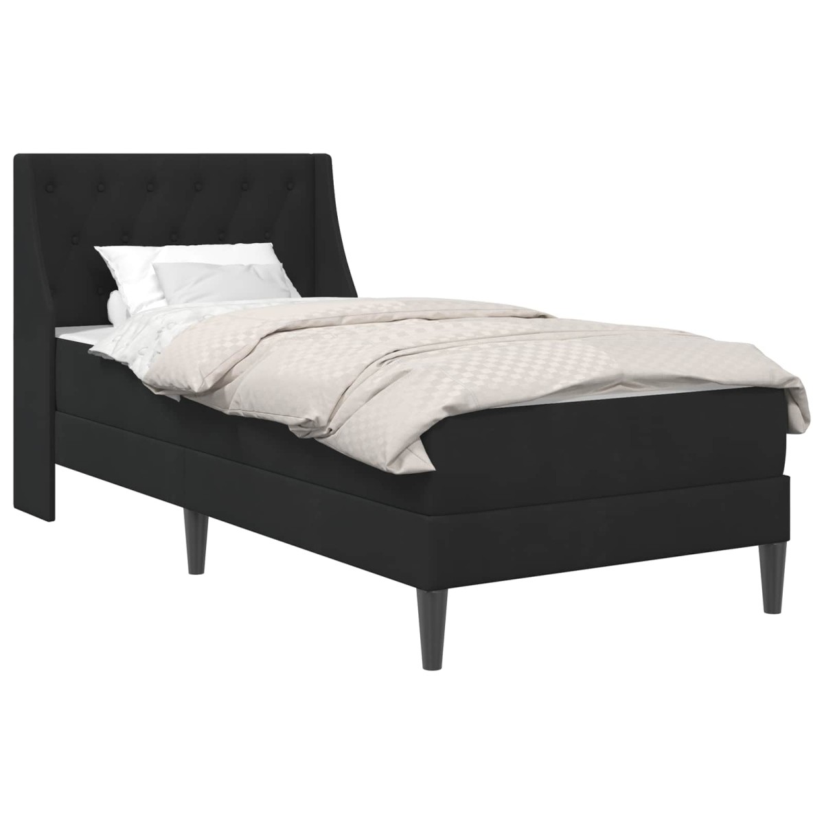 vidaXL Σκελετός κρεβατιού με στρώμα Μαύρο 90 x 190 cm Βελούδο