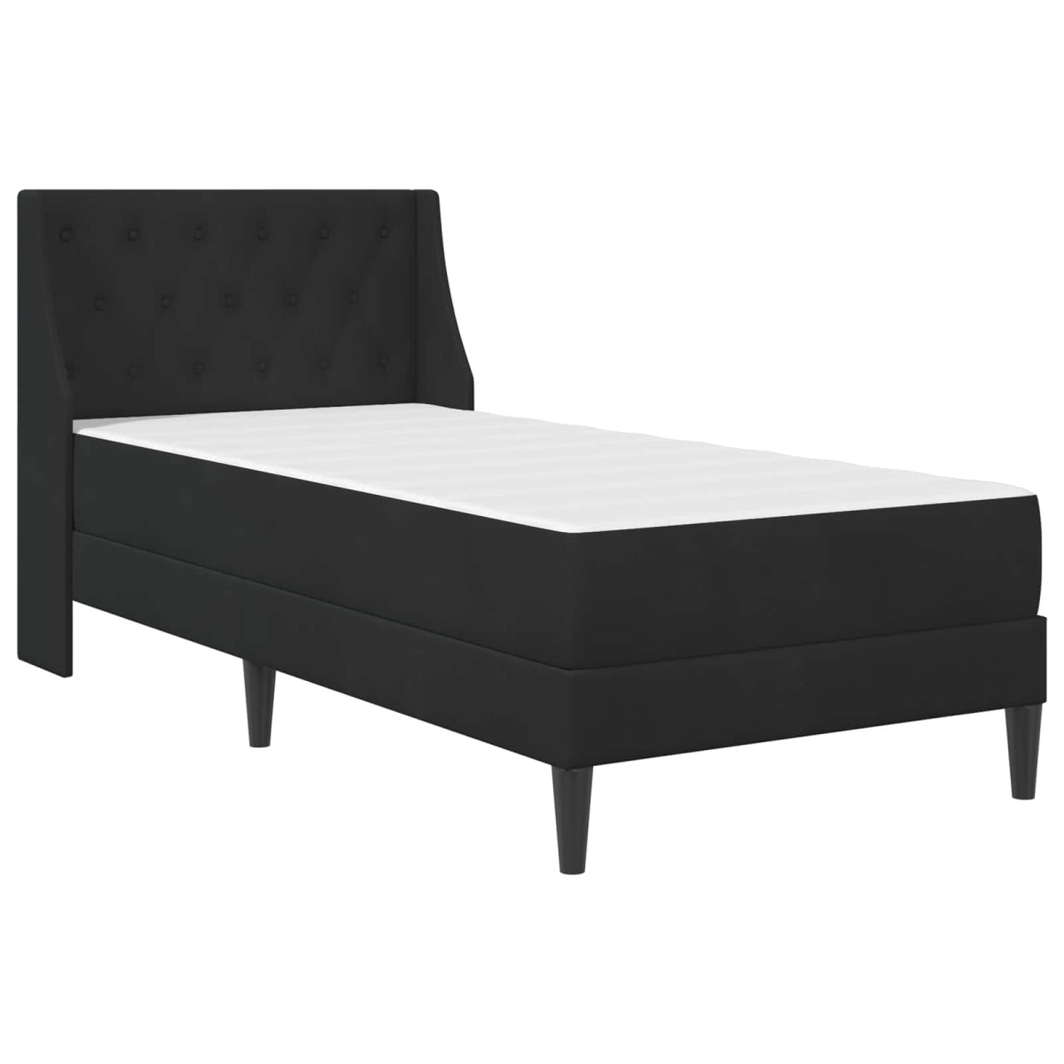 vidaXL Σκελετός κρεβατιού με στρώμα Μαύρο 100 x 200 cm Βελούδο