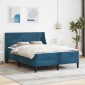 vidaXL Σκελετός κρεβατιού με στρώμα Μπλε 140 x 190 cm Βελούδο