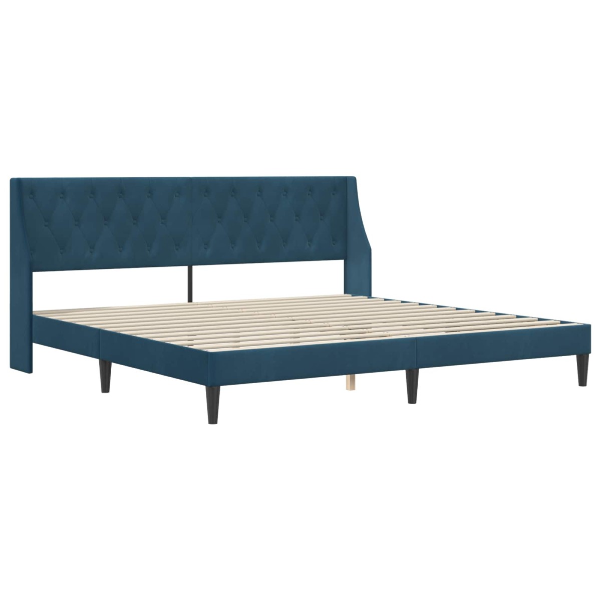 vidaXL Σκελετός κρεβατιού με στρώμα Μπλε 200 x 200 cm Βελούδο