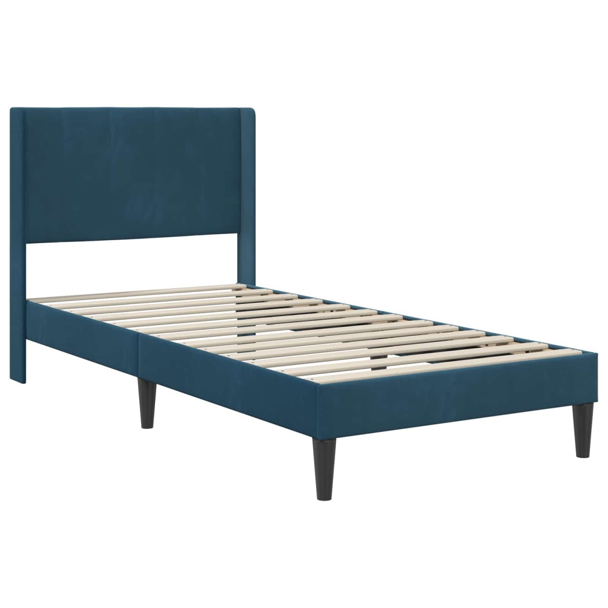 vidaXL Σκελετός κρεβατιού με στρώμα Μπλε 90 x 200 cm Βελούδο