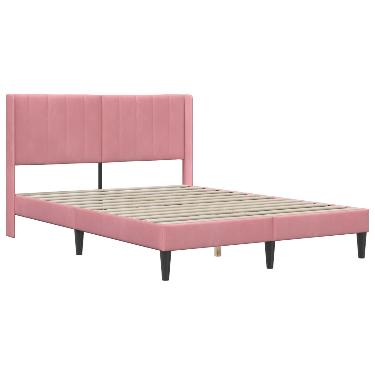 vidaXL Σκελετός κρεβατιού με στρώμα Ροζ 120 x 200 cm Βελούδο