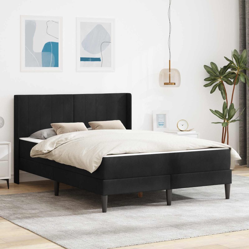 vidaXL Σκελετός κρεβατιού με στρώμα Μαύρο 120 x 200 cm Βελούδο