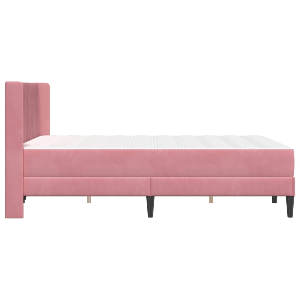 vidaXL Σκελετός κρεβατιού με στρώμα Ροζ 140 x 190 cm Βελούδο
