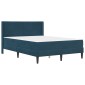 vidaXL Σκελετός κρεβατιού με στρώμα Μπλε 140 x 190 cm Βελούδο
