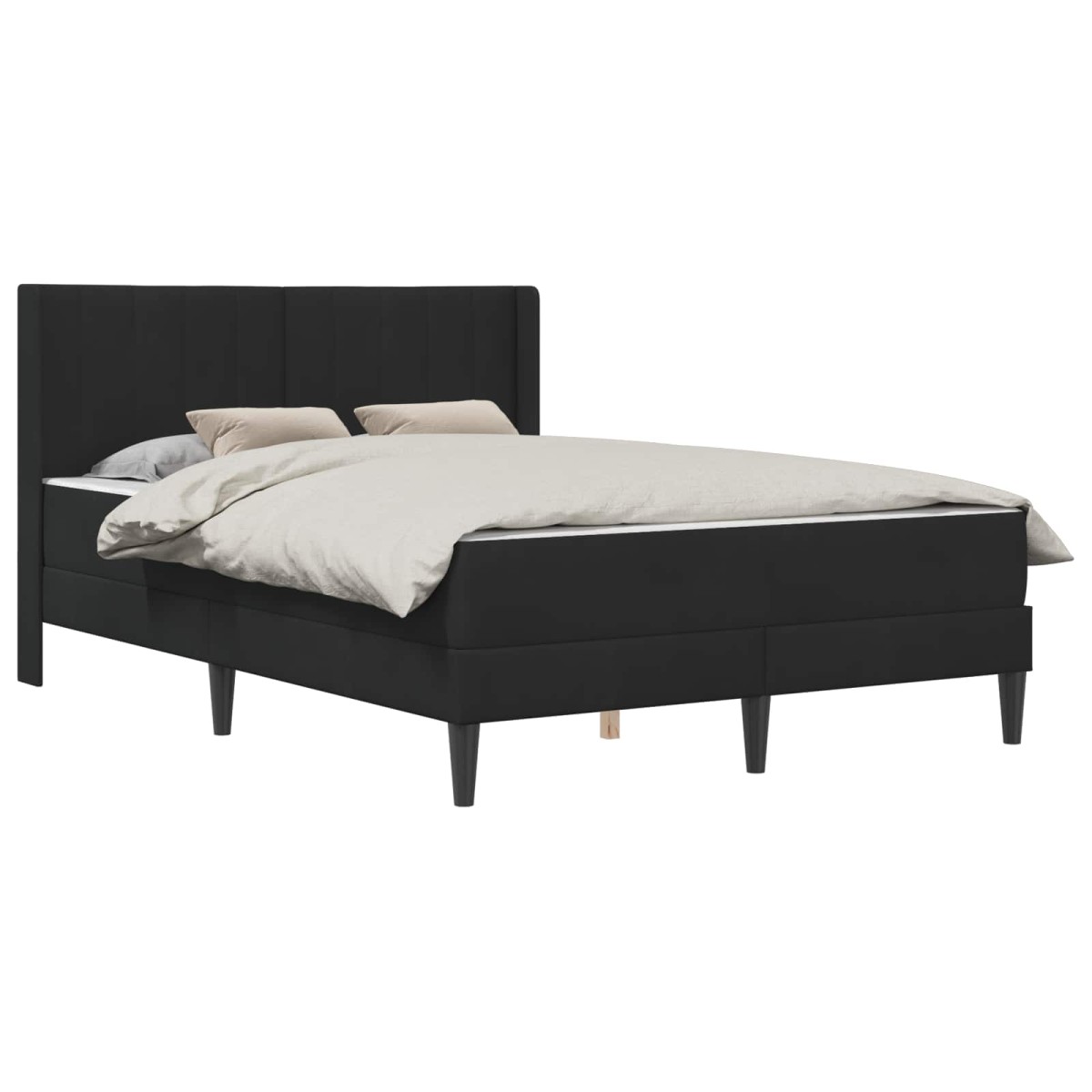 vidaXL Σκελετός κρεβατιού με στρώμα Μαύρο 140 x 200 cm Βελούδο