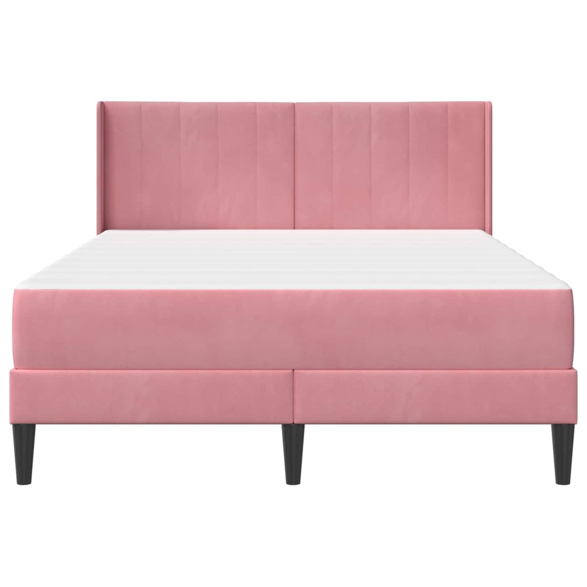 vidaXL Σκελετός κρεβατιού με στρώμα Ροζ 160 x 200 cm Βελούδο