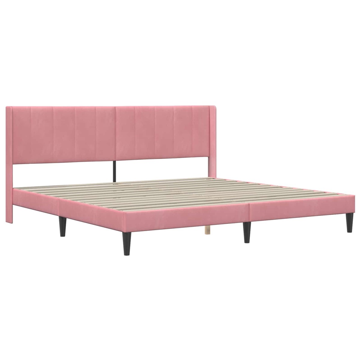 vidaXL Σκελετός κρεβατιού με στρώμα Ροζ 180 x 200 cm Βελούδο