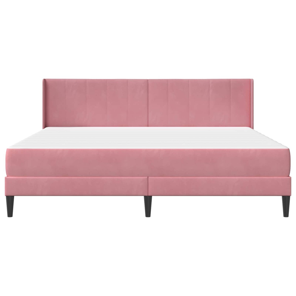 vidaXL Σκελετός κρεβατιού με στρώμα Ροζ 180 x 200 cm Βελούδο