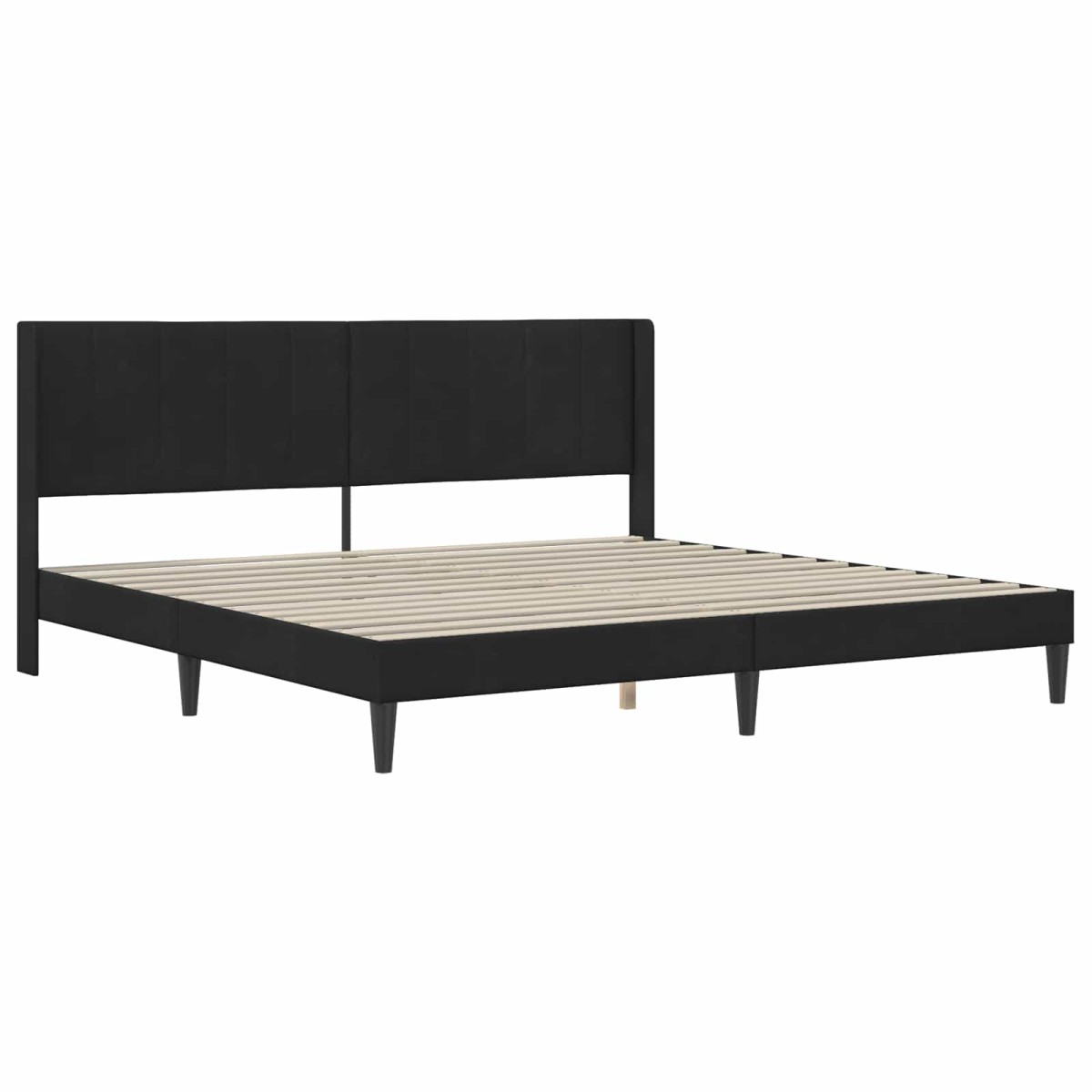 vidaXL Σκελετός κρεβατιού με στρώμα Μαύρο 200 x 200 cm Βελούδο