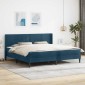 vidaXL Σκελετός κρεβατιού με στρώμα Μπλε 200 x 200 cm Βελούδο