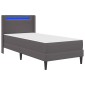 vidaXL Σκελετός κρεβατιού με στρώμα Γκρι 90 x 190 cm Τεχνητό Δέρμα