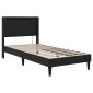 vidaXL Σκελετός κρεβατιού με στρώμα Μαύρο 90 x 190 cm Τεχνητό Δέρμα