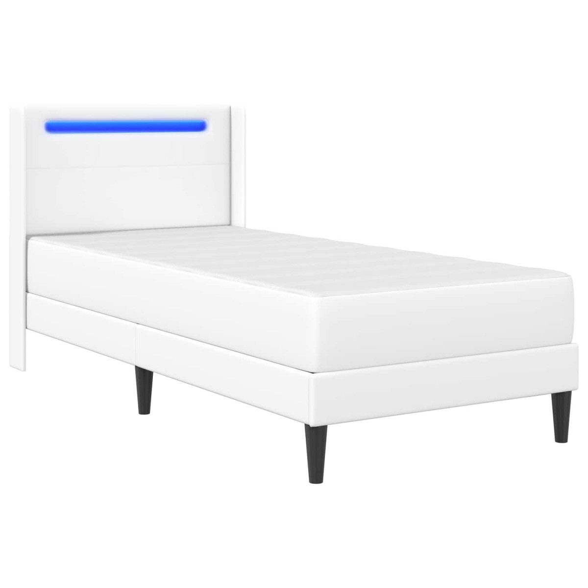 vidaXL Σκελετός κρεβατιού με στρώμα Λευκό 90 x 200 cm Τεχνητό Δέρμα