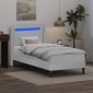 vidaXL Σκελετός κρεβατιού με στρώμα Λευκό 100 x 200 cm Τεχνητό Δέρμα
