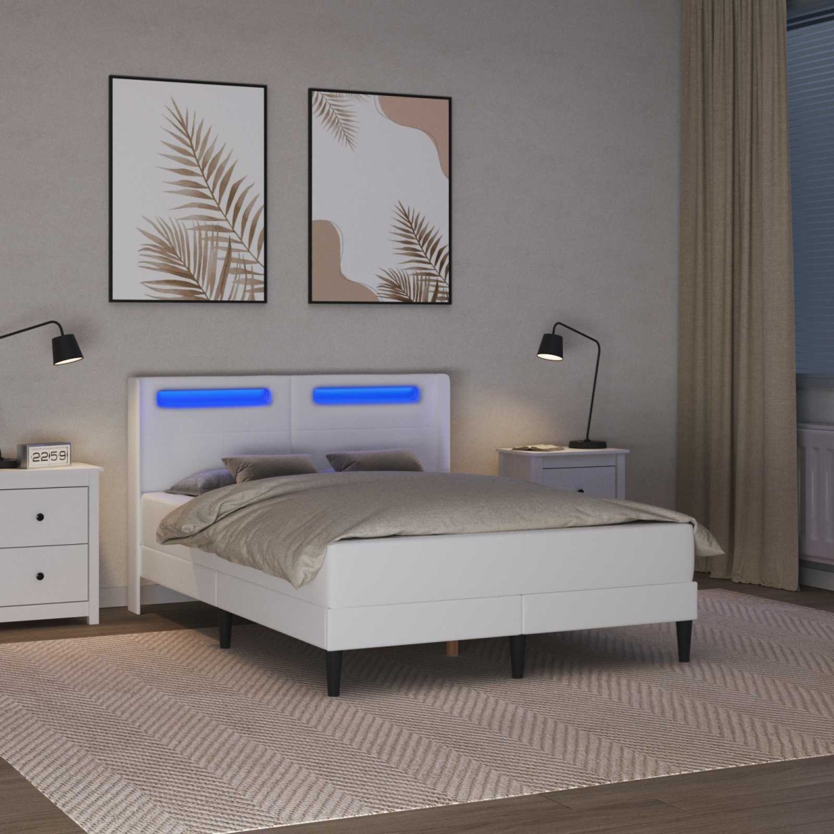 vidaXL Σκελετός κρεβατιού με στρώμα Λευκό 120 x 190 cm Τεχνητό Δέρμα